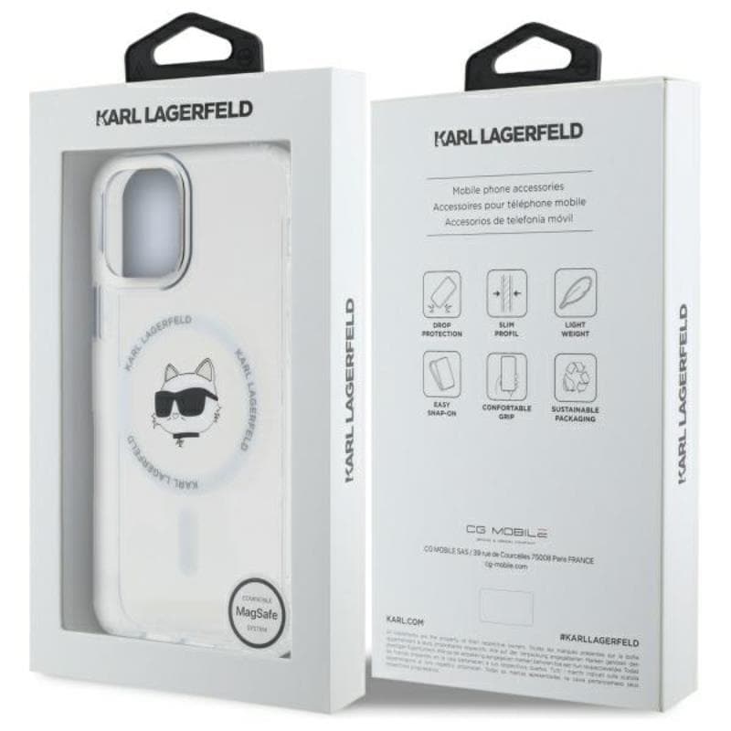 Karl Lagerfeld IML Metal Choupette Head MagSafe - Case for iPhone 12 / iPhone 12 Pro (White) 8