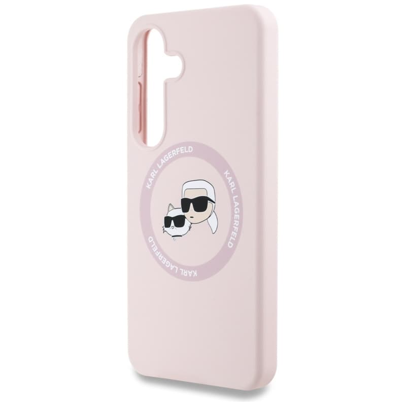Karl Lagerfeld Silicone Double Heads And Circle MagSafe - Case for Samsung Galaxy S25 (Pink) 6