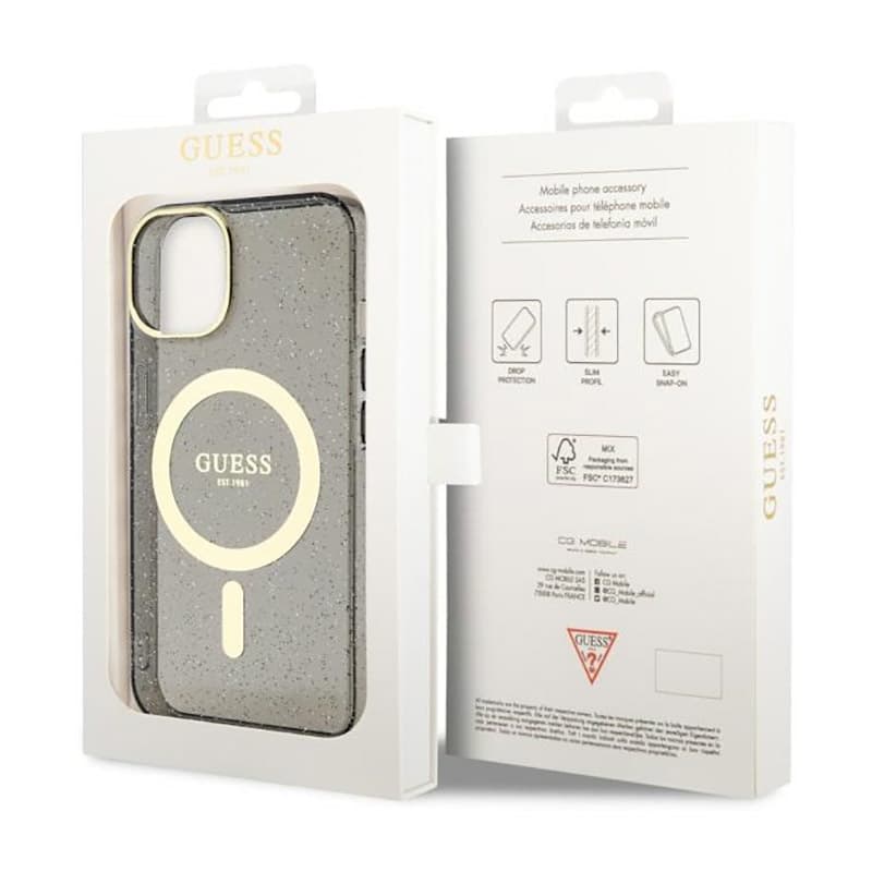 Guess Glitter Gold MagSafe - Case for iPhone 14 (Black) 8
