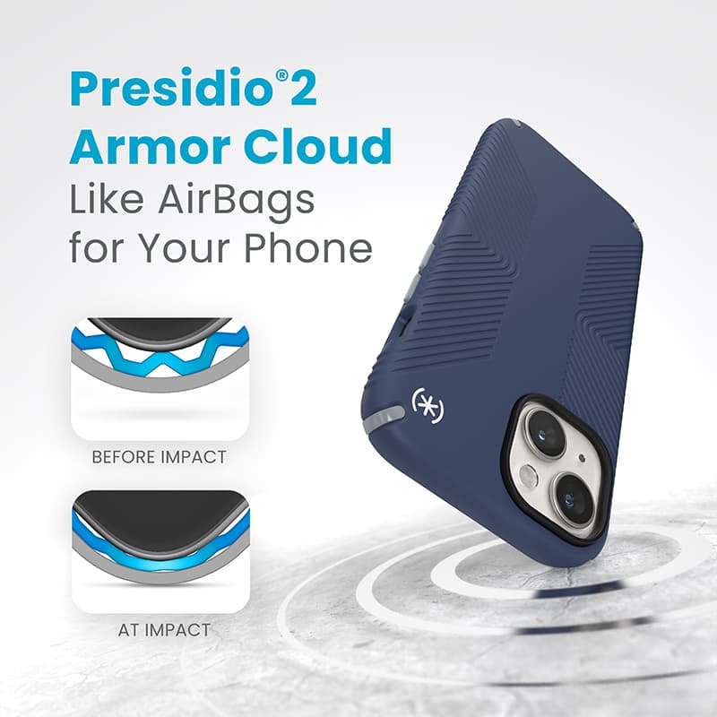 Speck Presidio2 Grip Magsafe - iPhone 17e / 16e / 15 / 14 / 13 Case (Coastal Blue / Dust Gray / White) 8