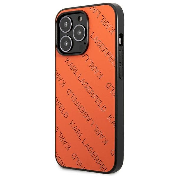 Karl Lagerfeld Perforated Allover - Cover for iPhone 13 Pro (Orange) 2