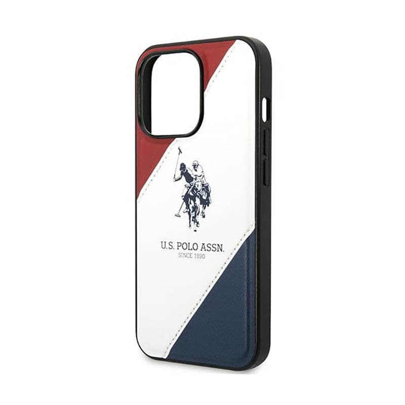 US Polo Assn Tricolor Embossed - Case for iPhone 14 Pro (White) 6