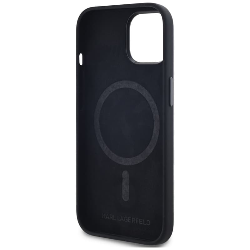 Karl Lagerfeld Silicone Shadow Metal Initial MagSafe - Case for iPhone 15 (black) 7