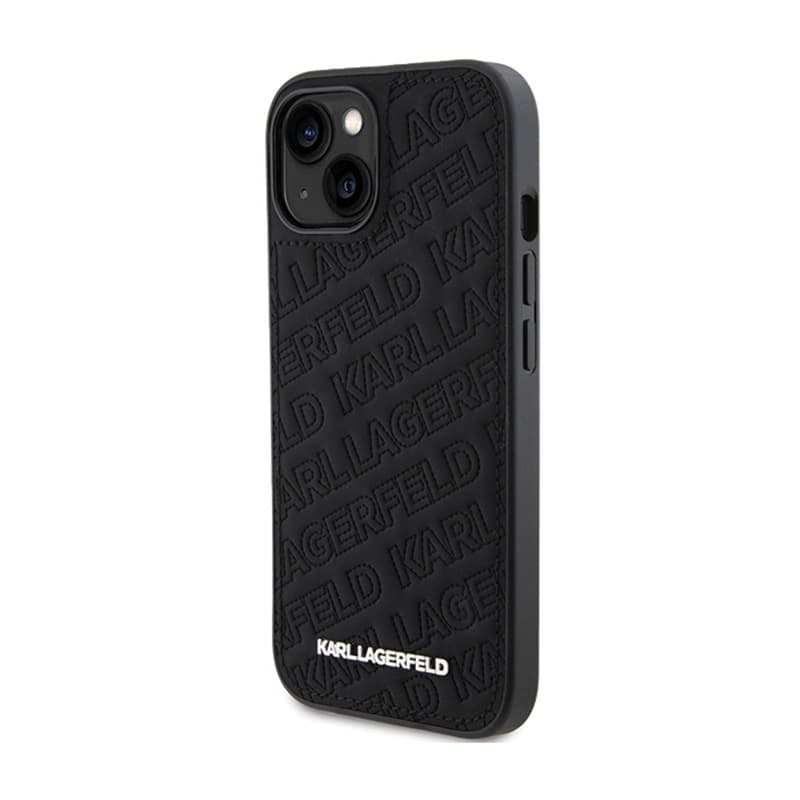 Karl Lagerfeld Quilted K Pattern - iPhone 15 Case (Black) 2