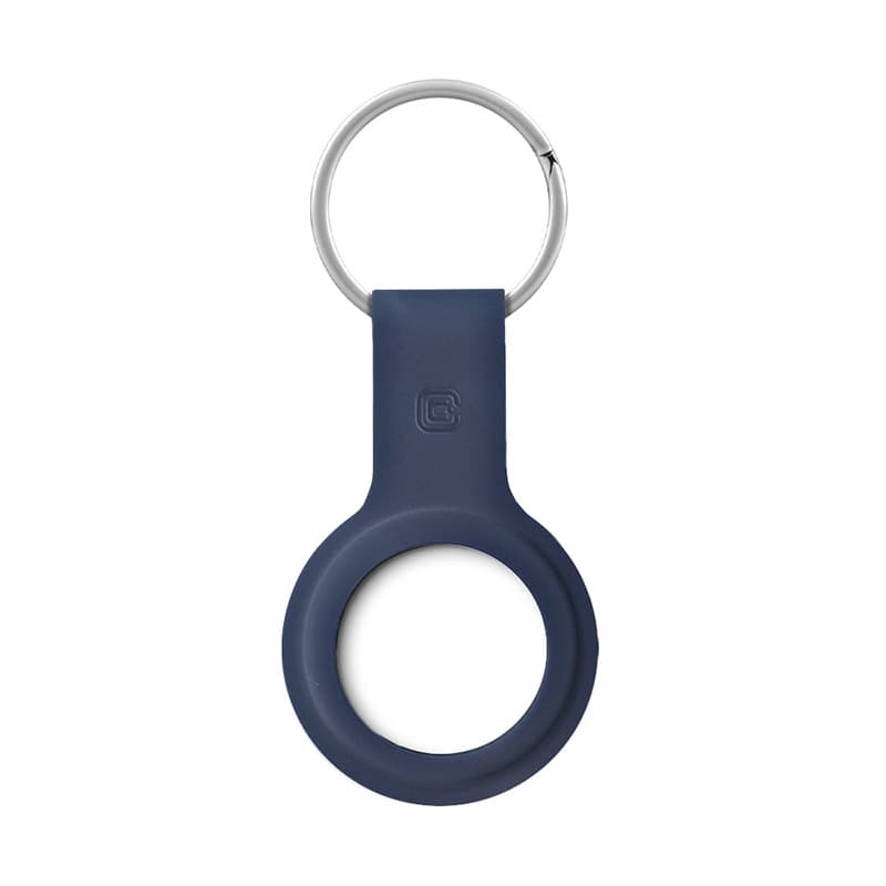 Crong Silicone Case with Key Ring – Protective keychain case for Apple AirTag 1/2 (navy blue) 3