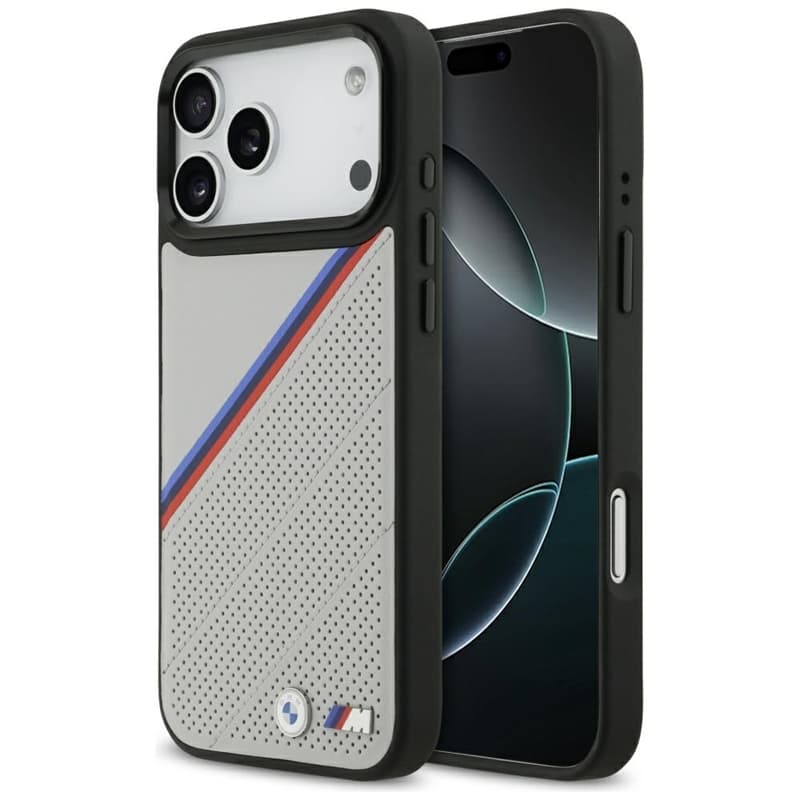 BMW M Tricolor Metal Logo MagSafe - iPhone 17 Pro Max Case (Gray) 1