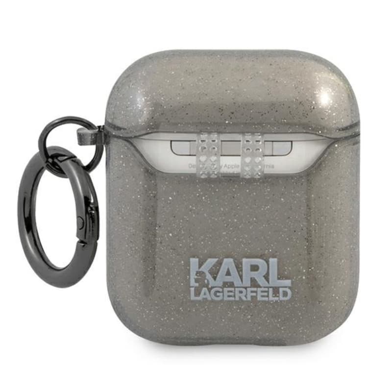 Karl Lagerfeld Choupette Head Glitter - Case for Airpods (black) 2