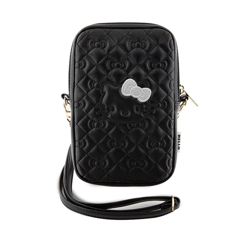 Hello Kitty Quilted Bows Strap - Crossbody bag for phone (black) 2