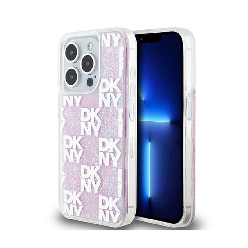 DKNY Liquid Glitter Multilogo - Case for iPhone 15 Pro (pink) 1