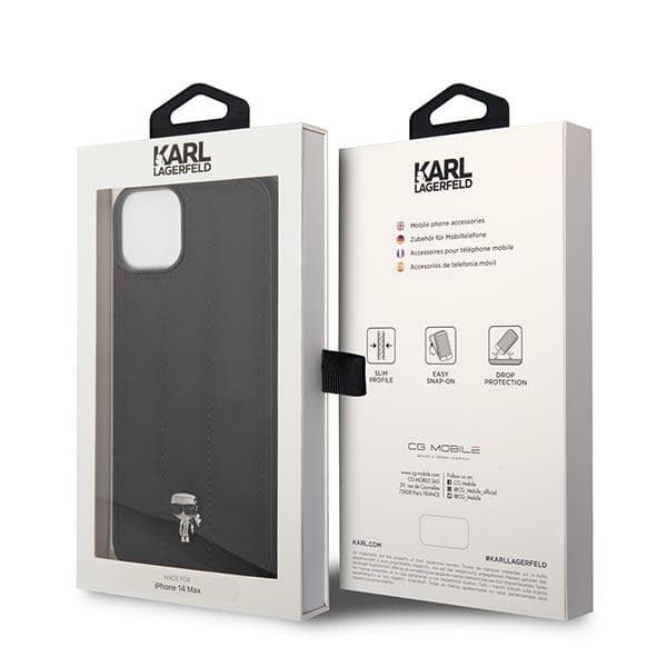 Karl Lagerfeld Quilted Puffy Ikonik Pin  Case iPhone 14 Plus (Black) 8