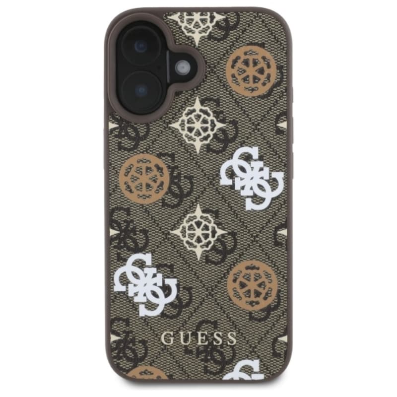 Guess Peony On 4G Background MagSafe - Case for iPhone 16 (brown) 3