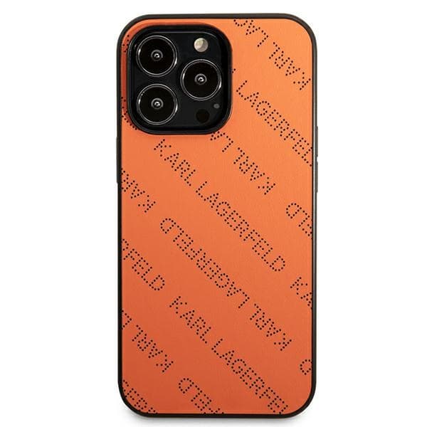 Karl Lagerfeld Perforated Allover - Cover for iPhone 13 Pro (Orange) 3