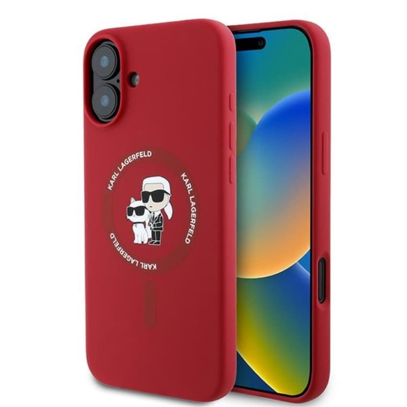 Karl Lagerfeld Silicone Karl & Choupette Ring MagSafe - Case iPhone 16 Plus (red) 1