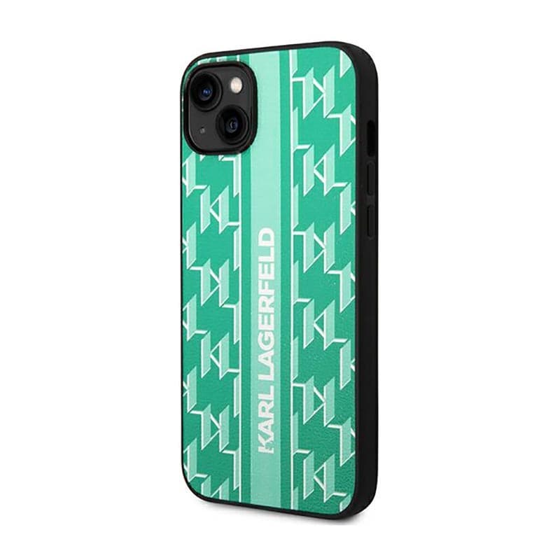 Karl Lagerfeld Monogram Stripe - Case for iPhone 14 Plus (Green) 2