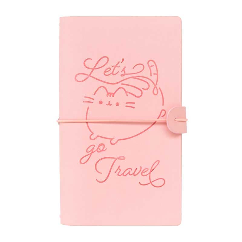 Pusheen – Leather Travel Notebook B6 (Pink) 1