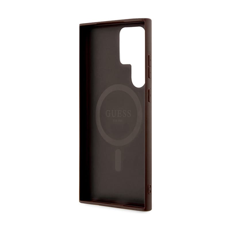 Guess 4G Collection Leather Metal Logo MagSafe - Case Samsung Galaxy S24 Ultra (Brown) 7