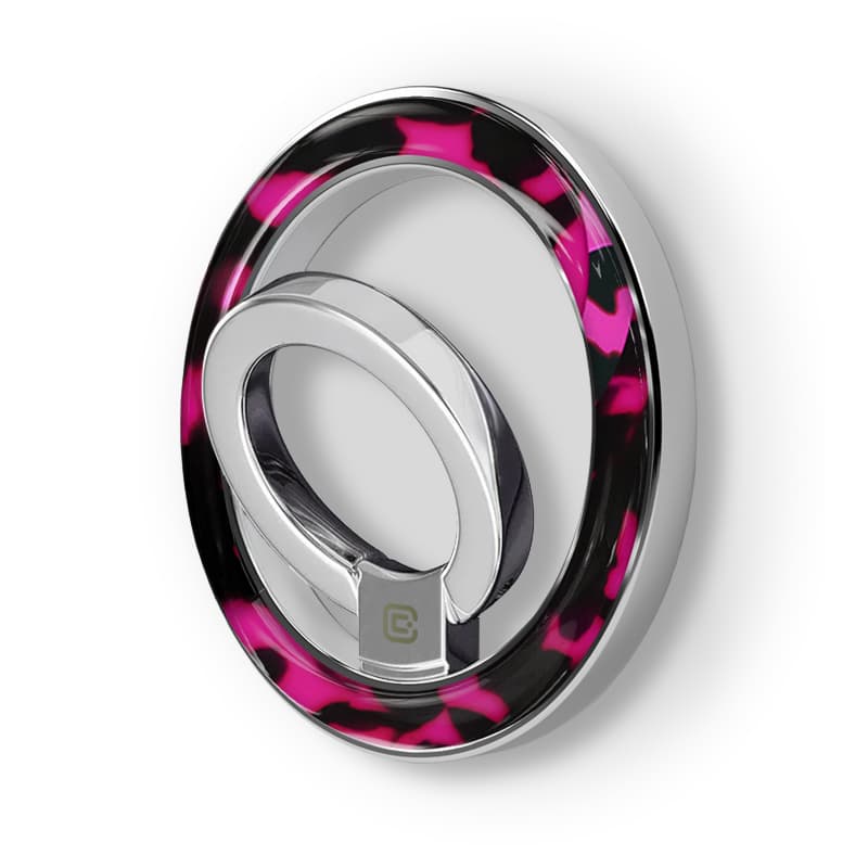Crong Deluxe RING Holder - MagSafe Magnetic Phone Holder (Pink Tortoise) 1