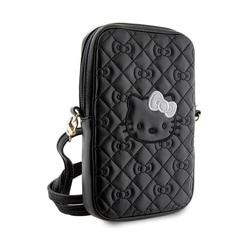 Hello Kitty Quilted Bows Strap - Crossbody bag for phone (black) 3