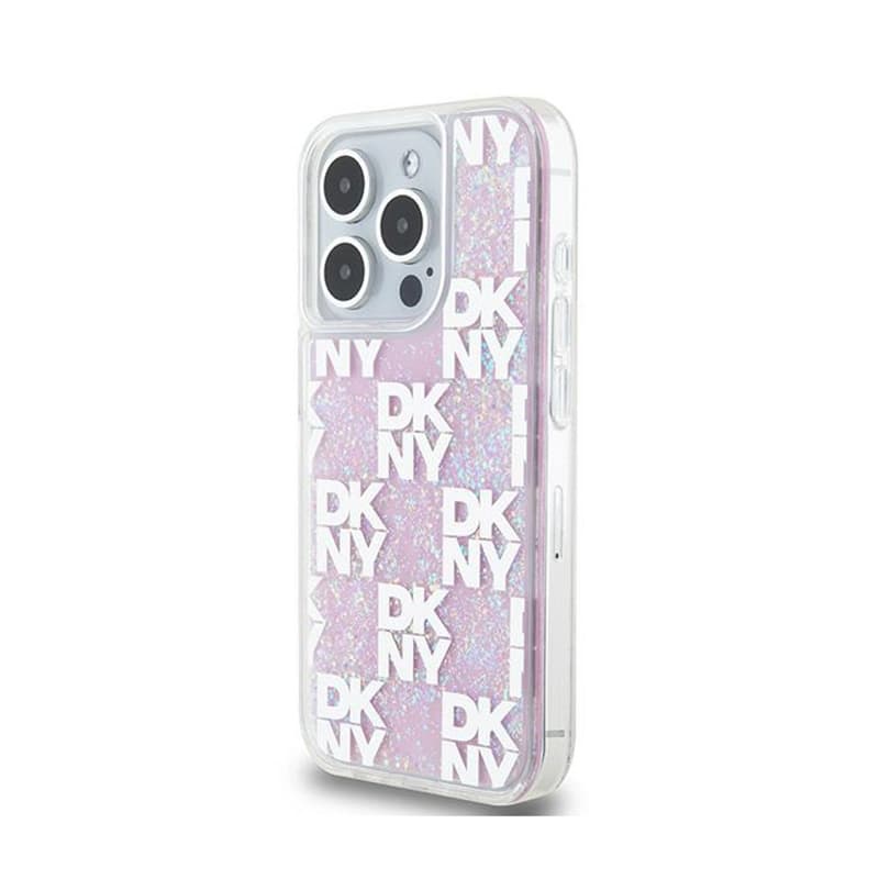 DKNY Liquid Glitter Multilogo - Case for iPhone 15 Pro (pink) 2