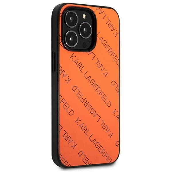 Karl Lagerfeld Perforated Allover - Cover for iPhone 13 Pro (Orange) 4