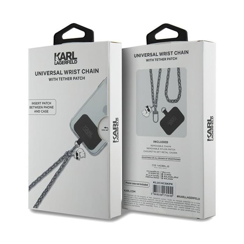 Karl Lagerfeld Universal Hand Strap Choupette - Phone Strap (Silver) 3