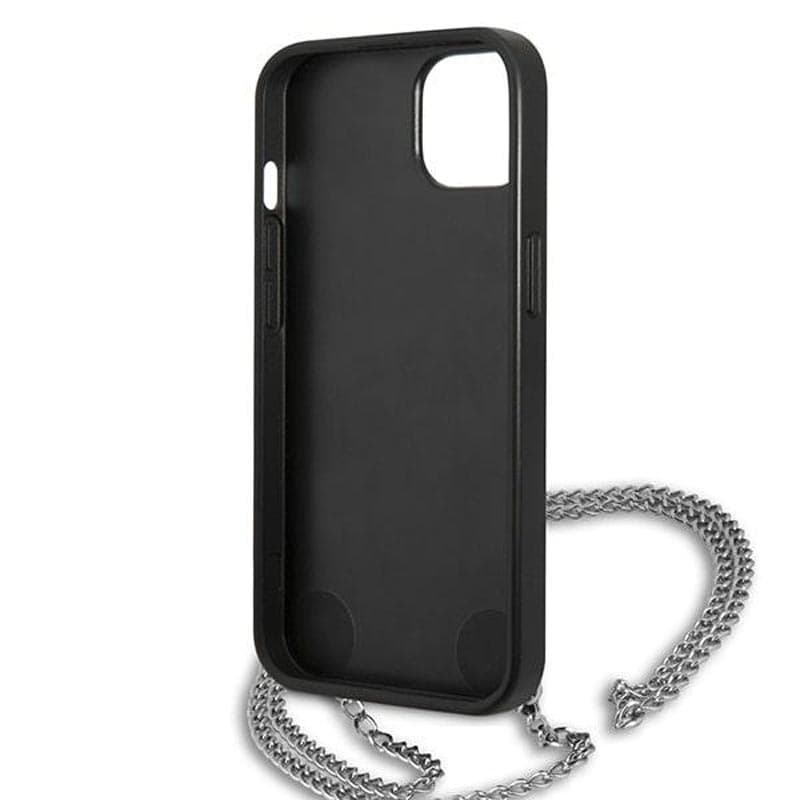 Karl Lagerfeld Leather Textured and Chain - Case for iPhone 13 (Black) 7