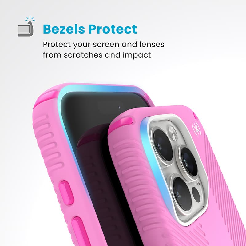Speck Presidio2 Grip ClickLock & MagSafe - iPhone 16 Pro Case (True Pink / Shocking Pink / White) 6