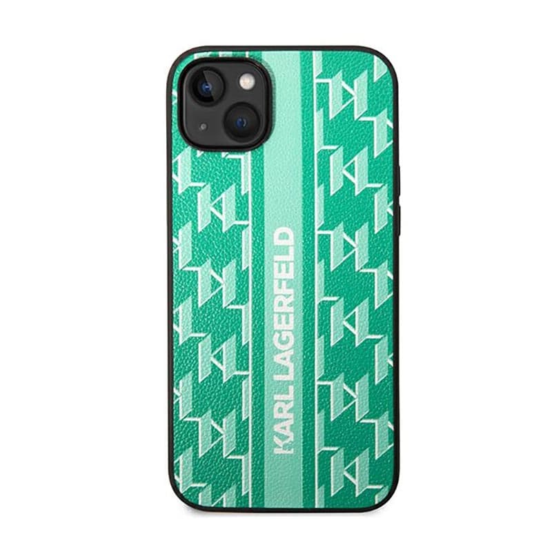 Karl Lagerfeld Monogram Stripe - Case for iPhone 14 Plus (Green) 3