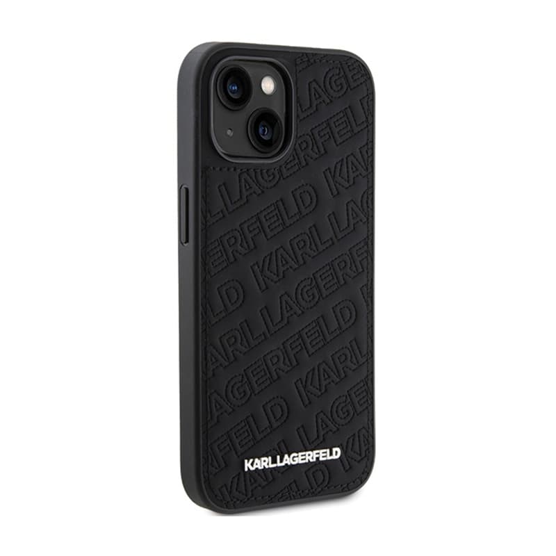 Karl Lagerfeld Quilted K Pattern - iPhone 15 Case (Black) 4