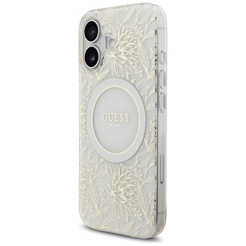 Guess IML Flowers Electro Pearl Strap MagSafe - Case iPhone 17 (white) 3