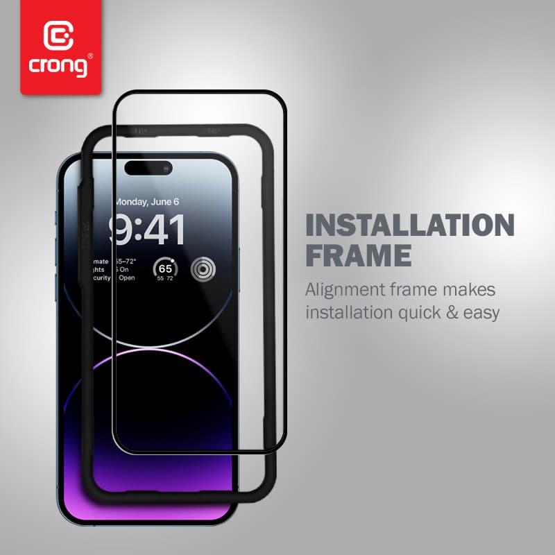 Crong Anti-Bacterial 3D Armor Glass - 9H Tempered Glass for the Full Screen iPhone 14 Pro Max + Installation Frame 6
