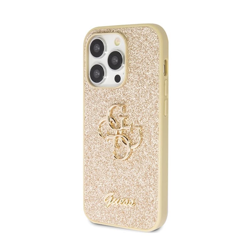 Guess Glitter Script Big 4G - Case for iPhone 14 Pro (Gold) 2