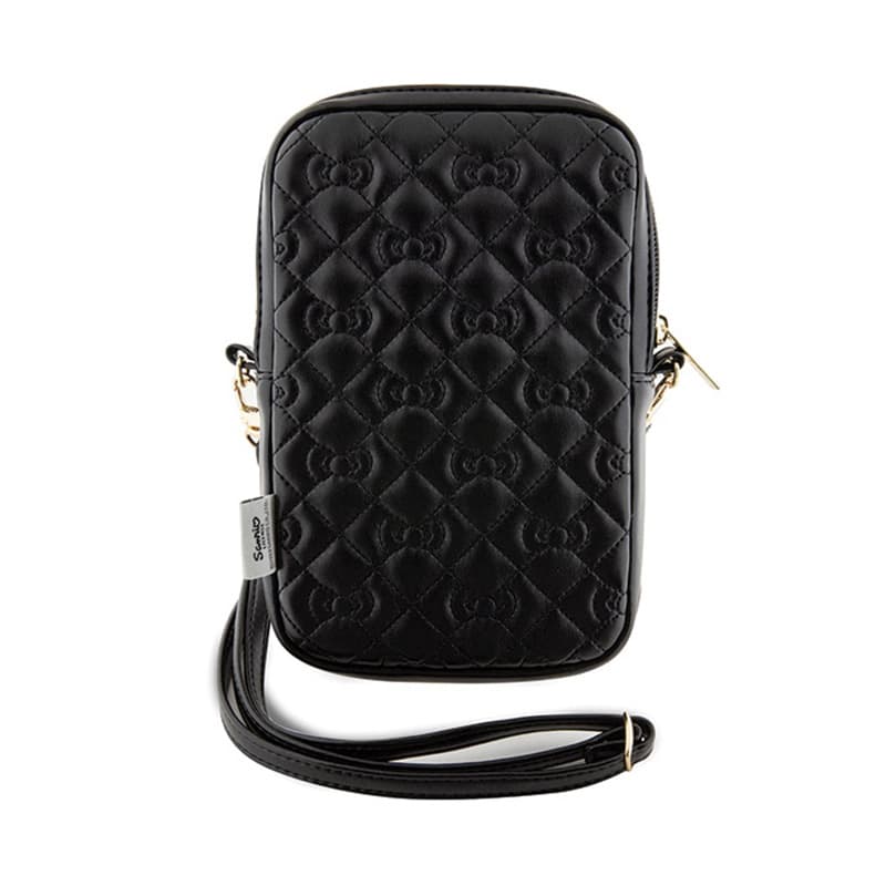Hello Kitty Quilted Bows Strap - Crossbody bag for phone (black) 4