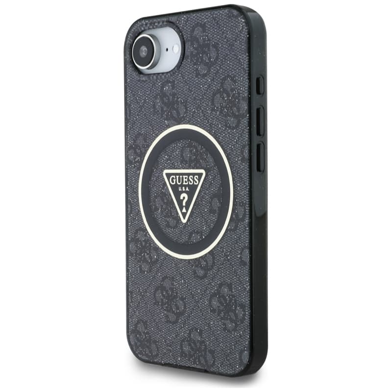 Guess IML Metal Glitter 4G Circle Triangle MagSafe - Case for iPhone 16e (black) 2