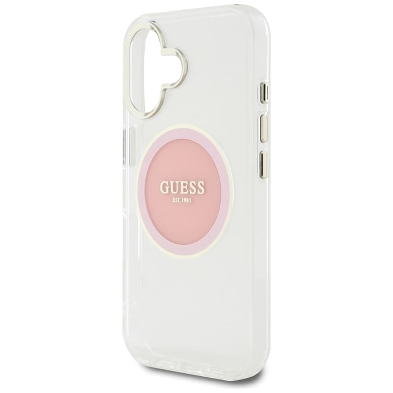 Guess IML Metal Colored Circle Classic Logo MagSafe - Case for iPhone 16 (pink) 6