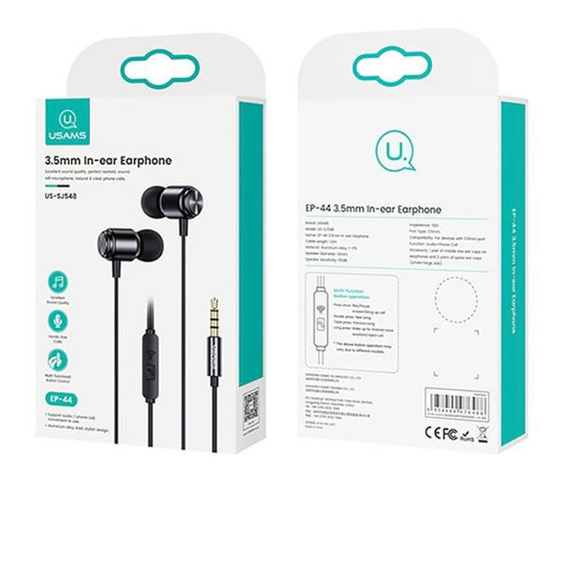 USAMS EP-44 - 3.5 mm stereo jack headphones (Red) 7