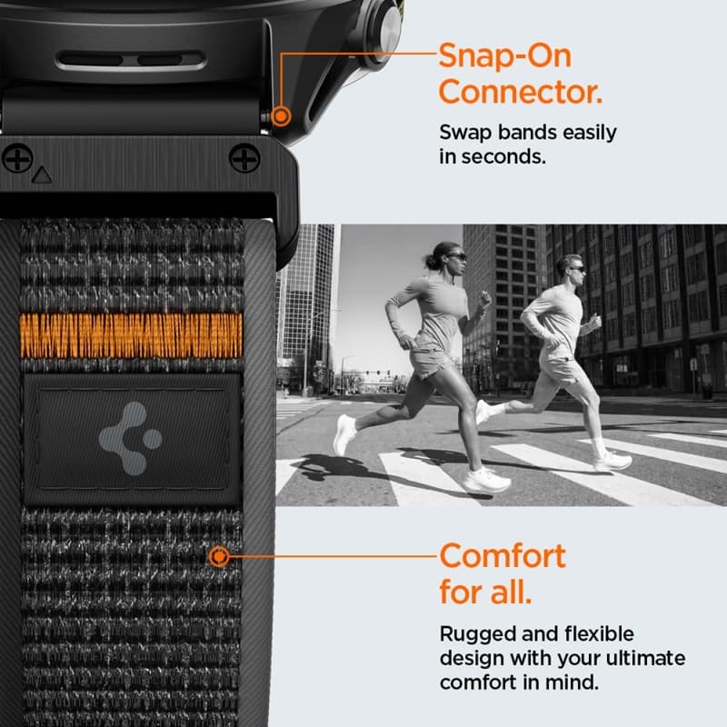Spigen Athlex Air - Garmin QuickFit Strap 22 mm (Active Black / Orange) 6