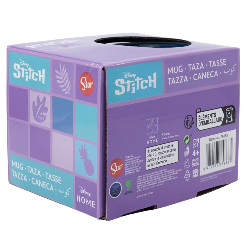 Disney Stitch - Ceramic mug in a gift box from the Flowers collection 380 ml 4