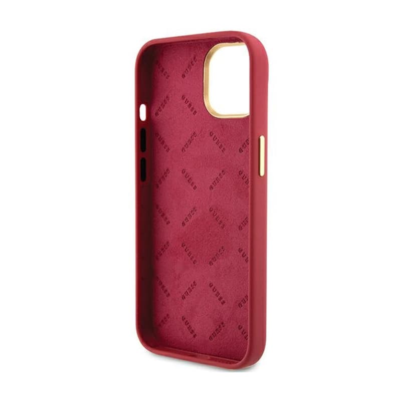 Guess Silicone Script Metal Logo & Frame - iPhone 15 Case (magenta) 7