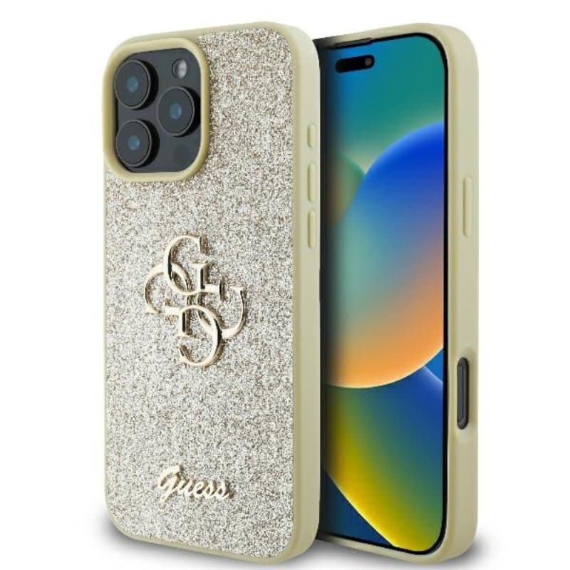 Guess Fixed Glitter Big 4G - Case for iPhone 16 Pro (gold)