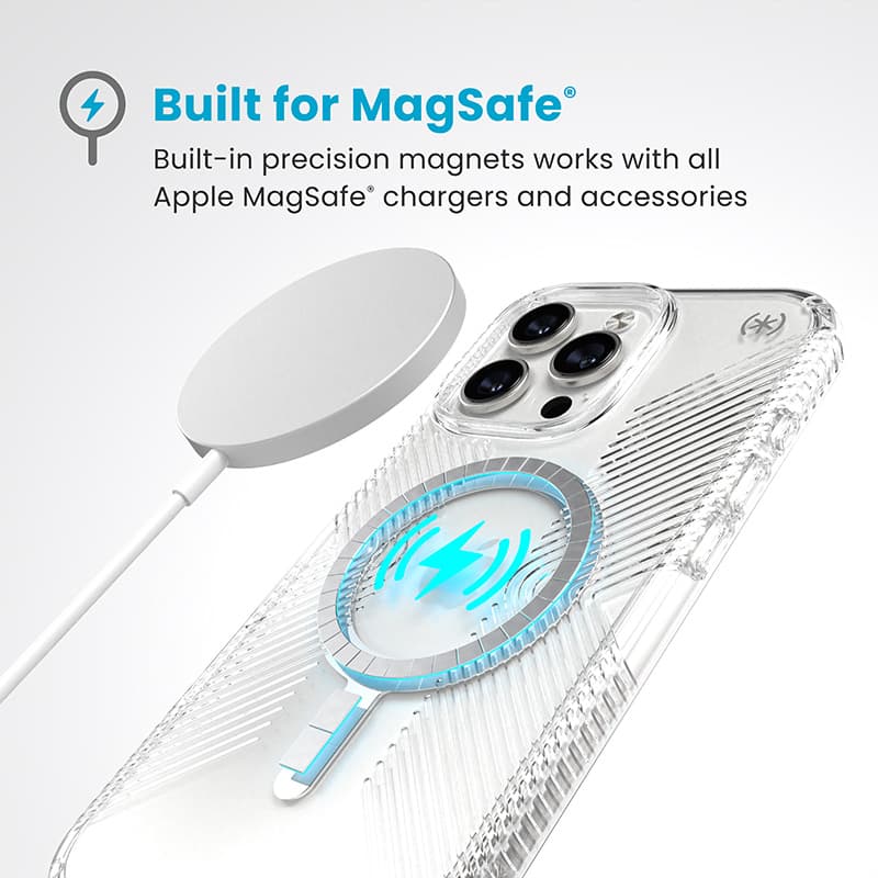 Speck Presidio Perfect-Clear Grip MagSafe - iPhone 16 Pro Max Case (Clear / Chrome Finish / Serene Silver) 3