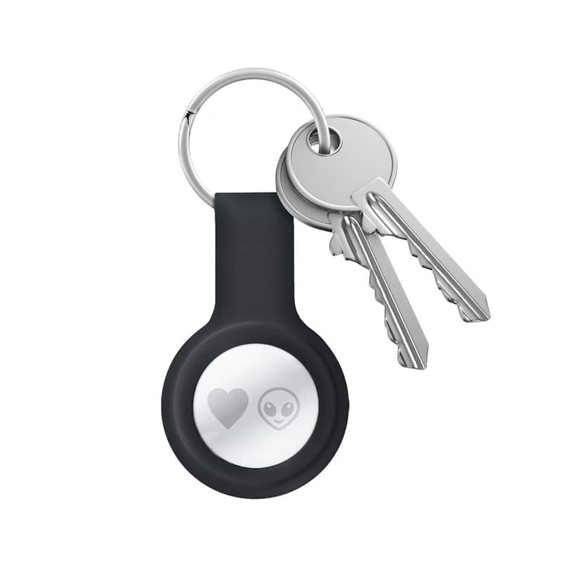 Crong Silicone Case with Key Ring – Protective keychain case for Apple AirTag 1/2 (black) 4