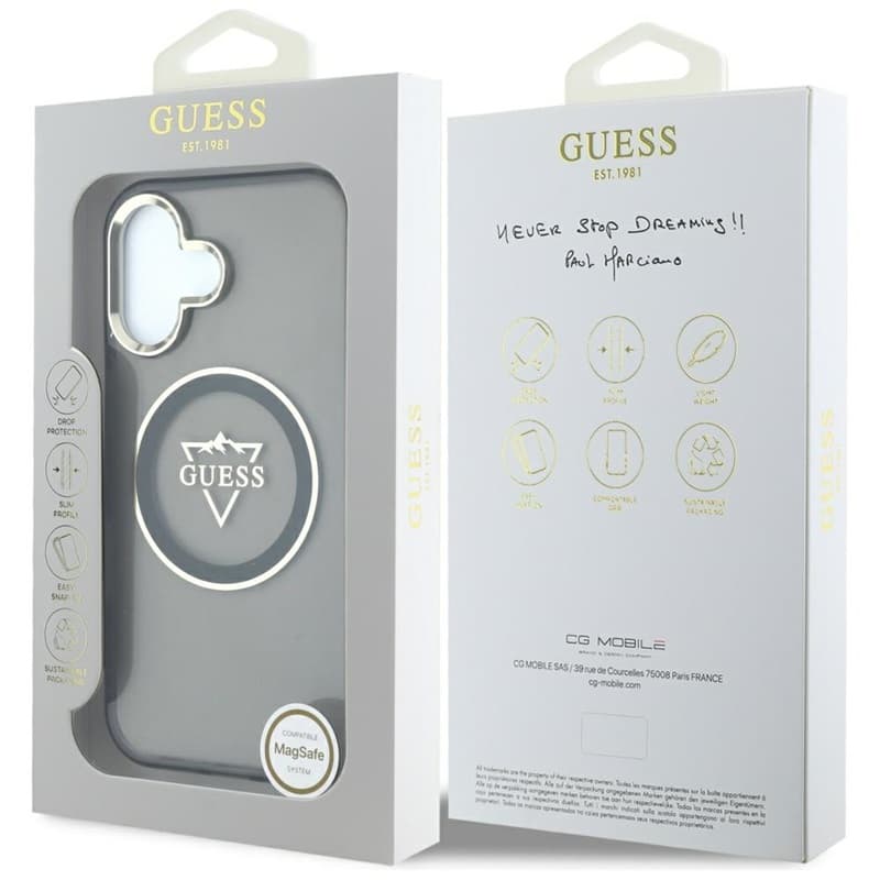 Guess IML Metal Mountain Logo MagSafe - Case for iPhone 16 (black) 8