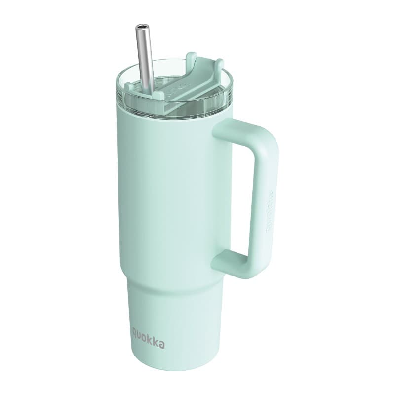 Quokka Stream - Stainless Steel Thermal Mug 950ml with Straw (Turquoise)