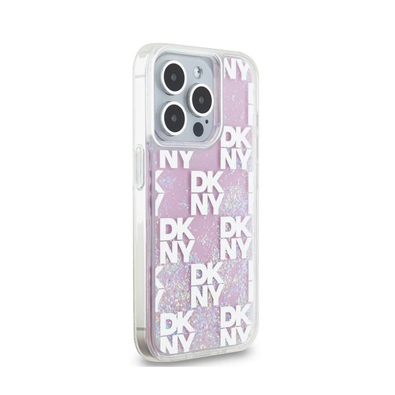 DKNY Liquid Glitter Multilogo - Case for iPhone 15 Pro (pink) 4