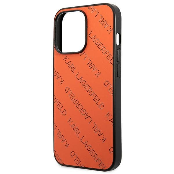 Karl Lagerfeld Perforated Allover - Cover for iPhone 13 Pro (Orange) 6