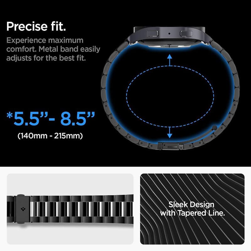 Spigen Modern Fit Band - Bracelet for Samsung Galaxy Watch 6 44 mm (Black) 3