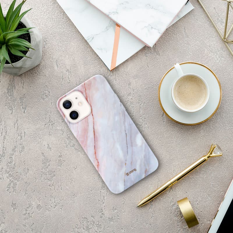 Crong Marble Case - Case for iPhone 12 Mini (Pink) 4