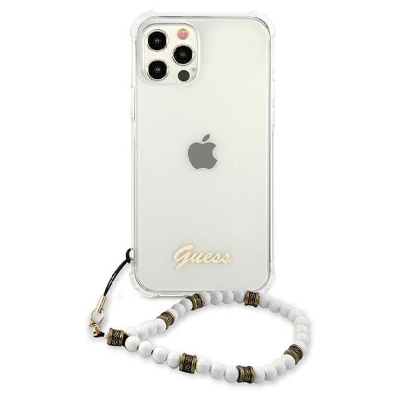 Guess White Pearl Strap - Case iPhone 12 / iPhone 12 Pro (Clear) 3