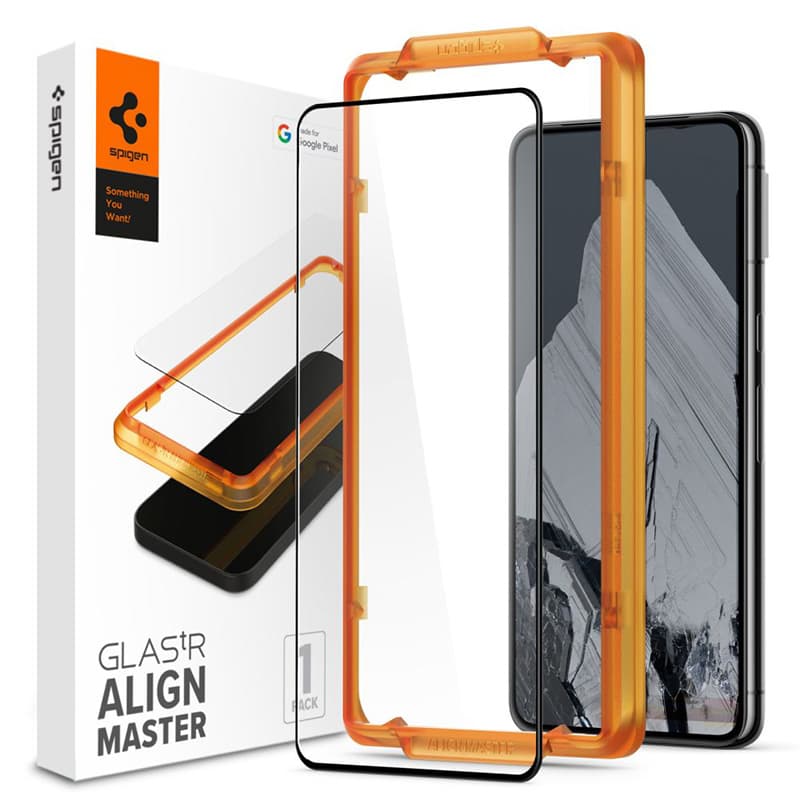 Spigen Alm Glass FC - Tempered glass for Google Pixel 8 Pro (Black frame)